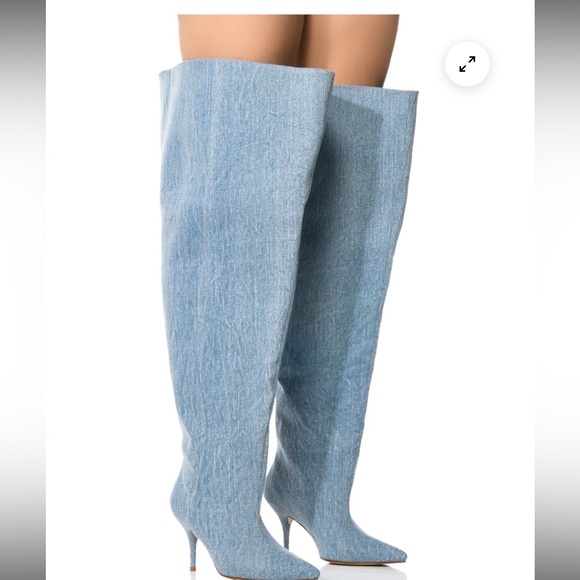 Azalea Wang Amby- Denim Boot - Picture 1 of 9